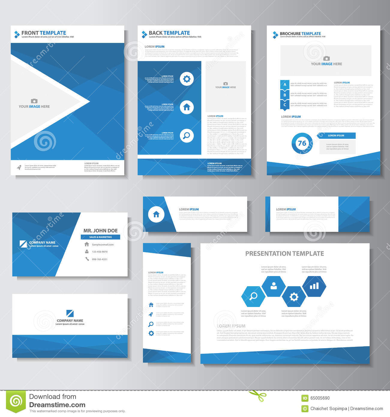 Blue Business Brochure Flyer Leaflet Presentation Card With Regard To Advertising Card Template