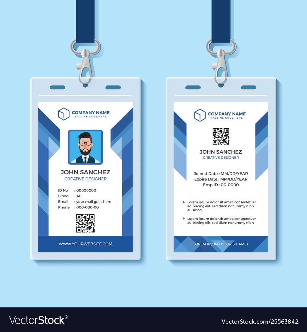 Blue Employee Id Card Design Template For Company Id Card Design Template