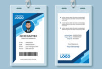 Blue Graphic Employee Id Card Template pertaining to Id Card Template Ai