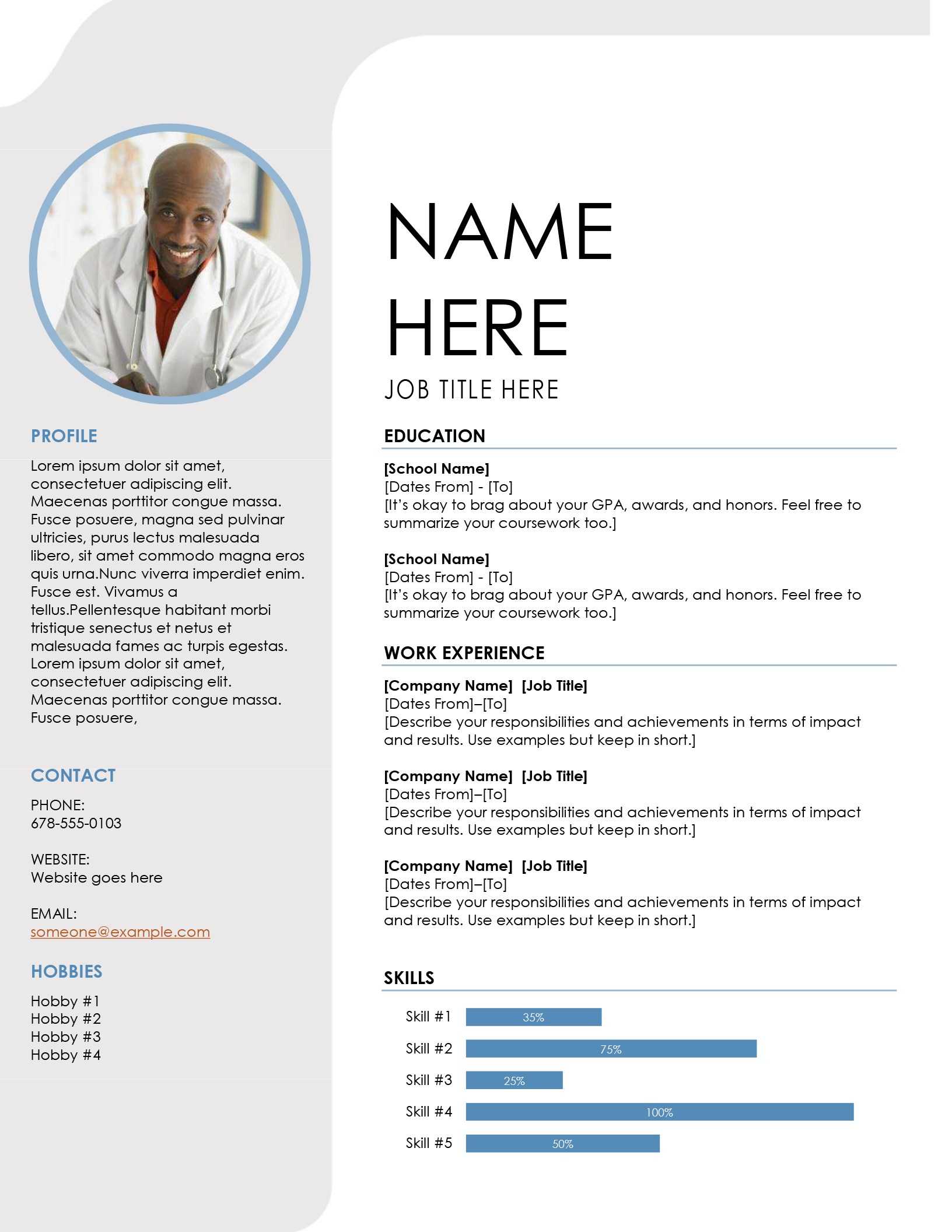 Blue Grey Resume Within Microsoft Word Resume Template Free