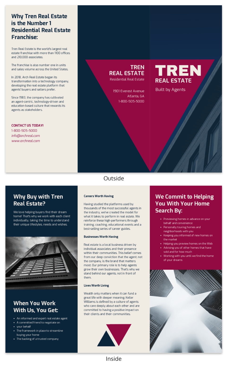 Bold Real Estate Tri Fold Brochure Template Template – Venngage With Regard To Training Brochure Template