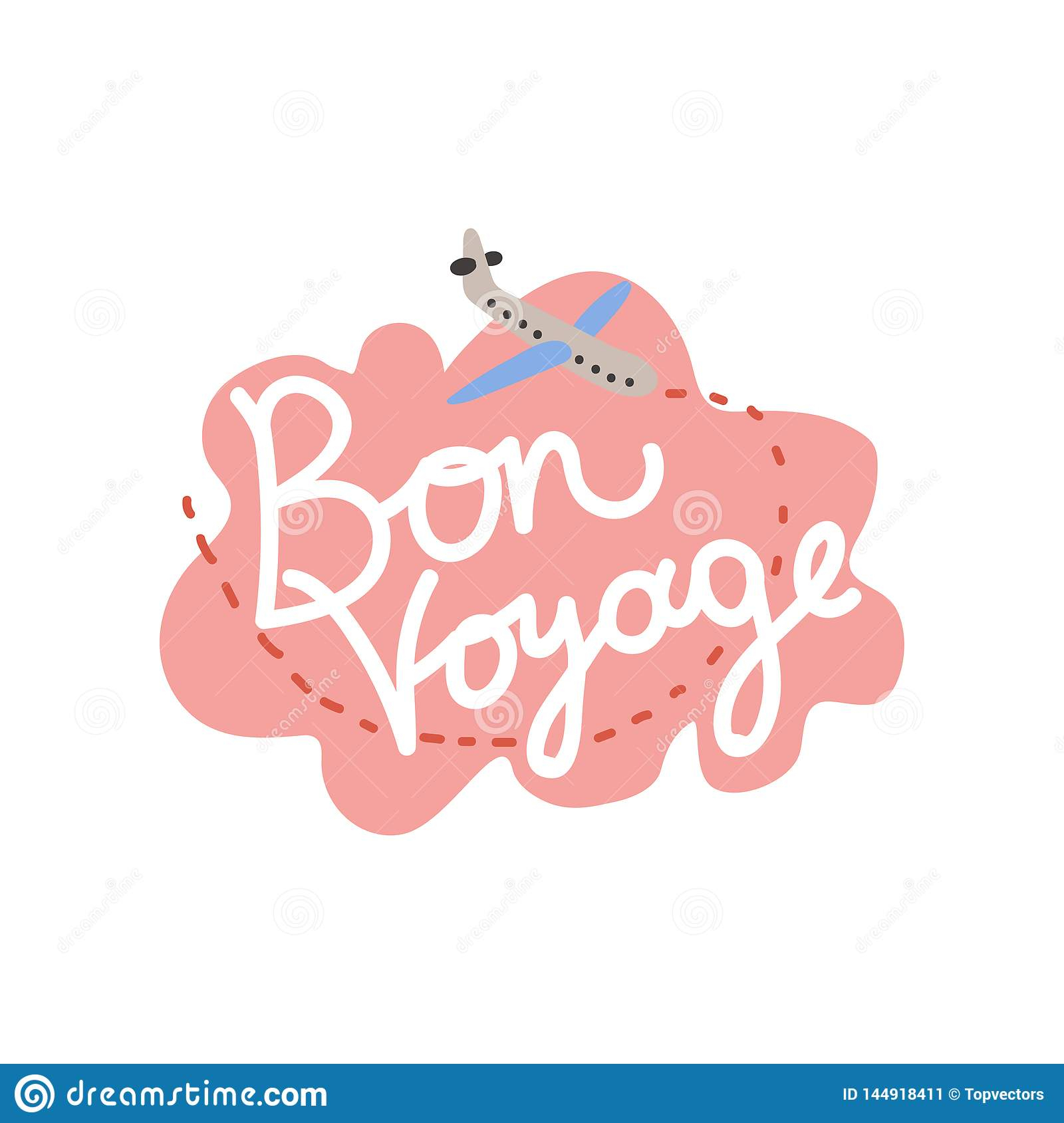 Bon Voyage, Have Nice Trip Banner Template Vector Intended For Bon Voyage Card Template