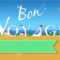 Bon Voyage. Travel Card. White Buildings On The Summer Beach Intended For Bon Voyage Card Template