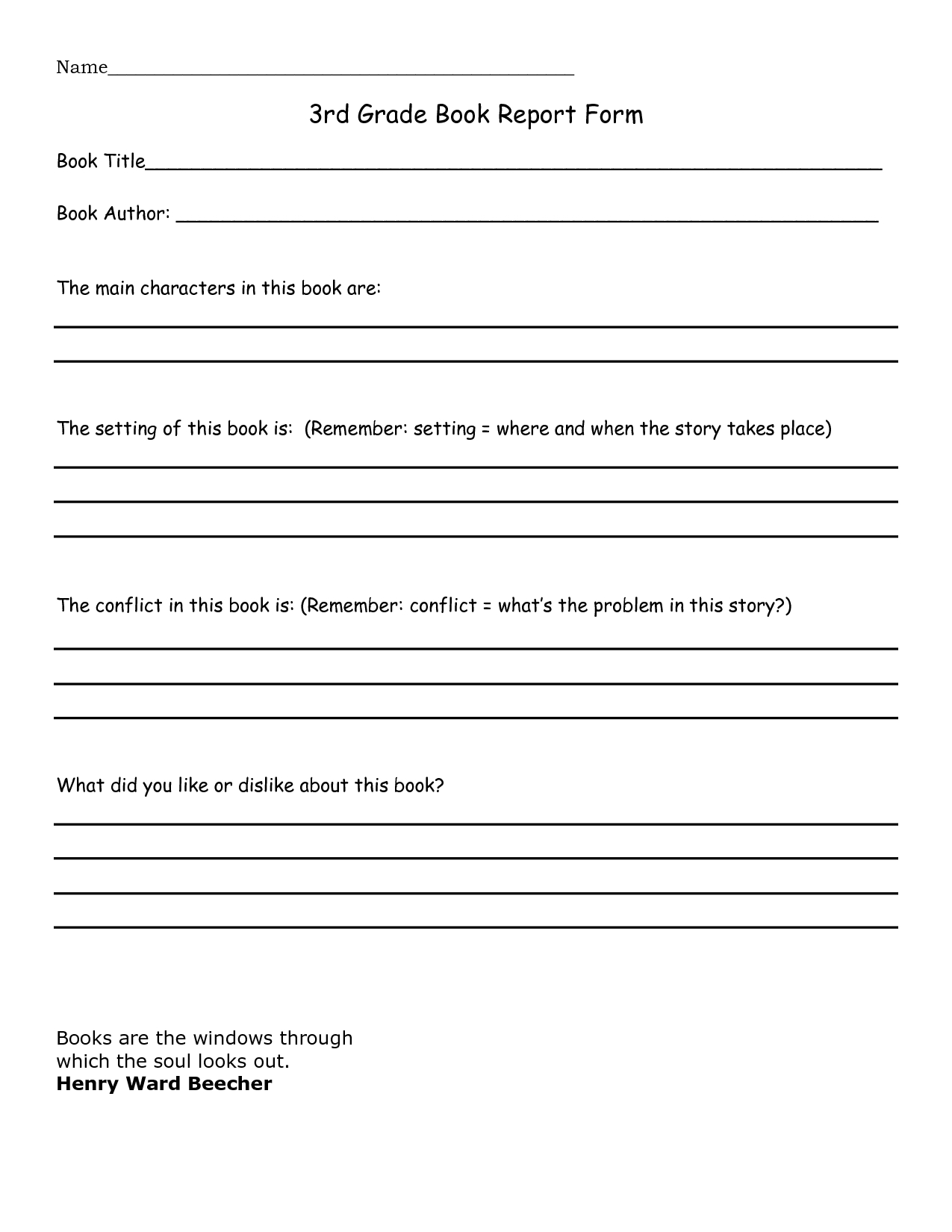 Book Report 3Rd Grade Template - Google Search | Home Regarding Book Report Template 3Rd Grade