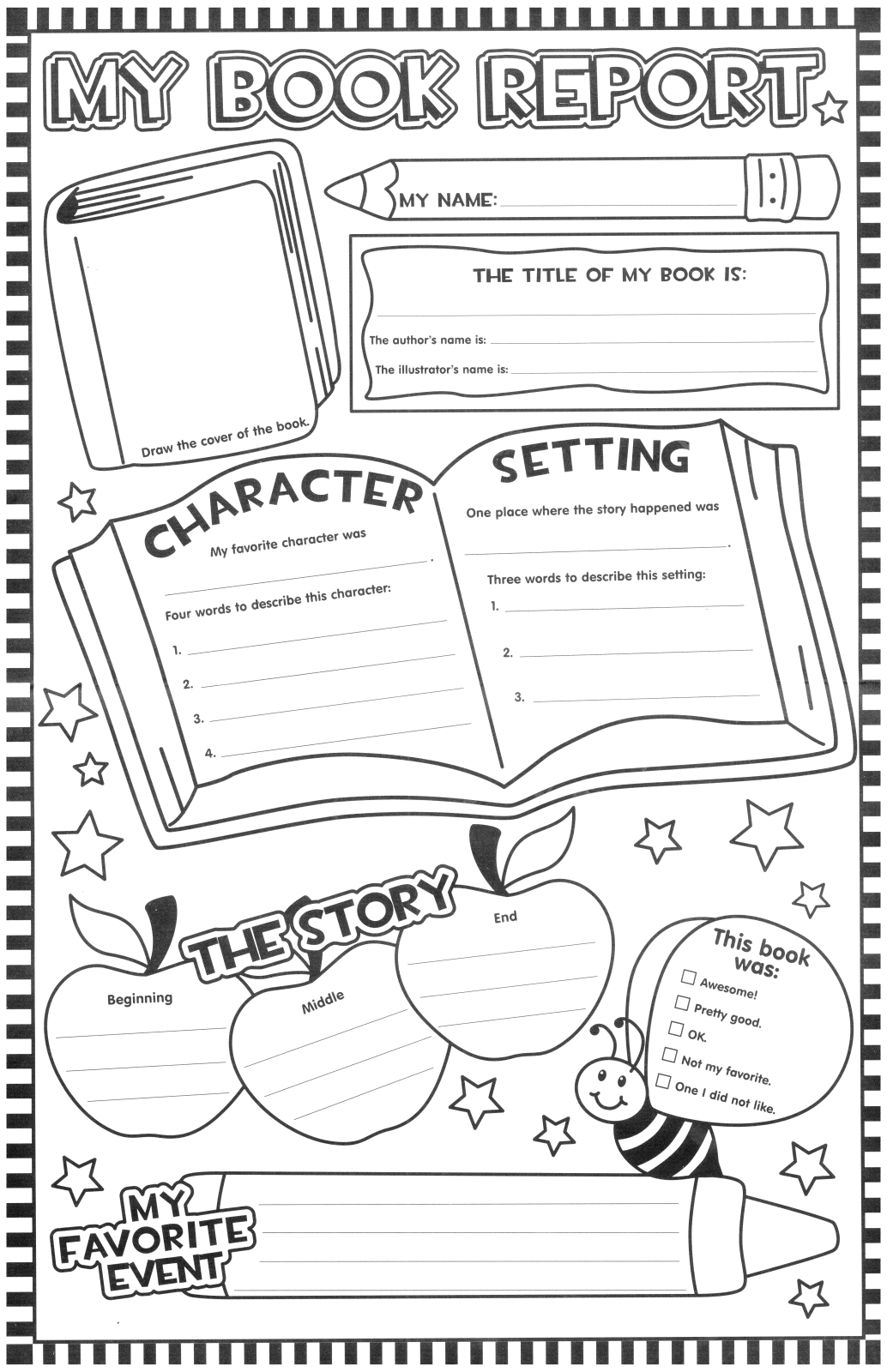 Book Report Poster (Updated) | Fifthgradeflock | Reading For Regarding 1St Grade Book Report Template