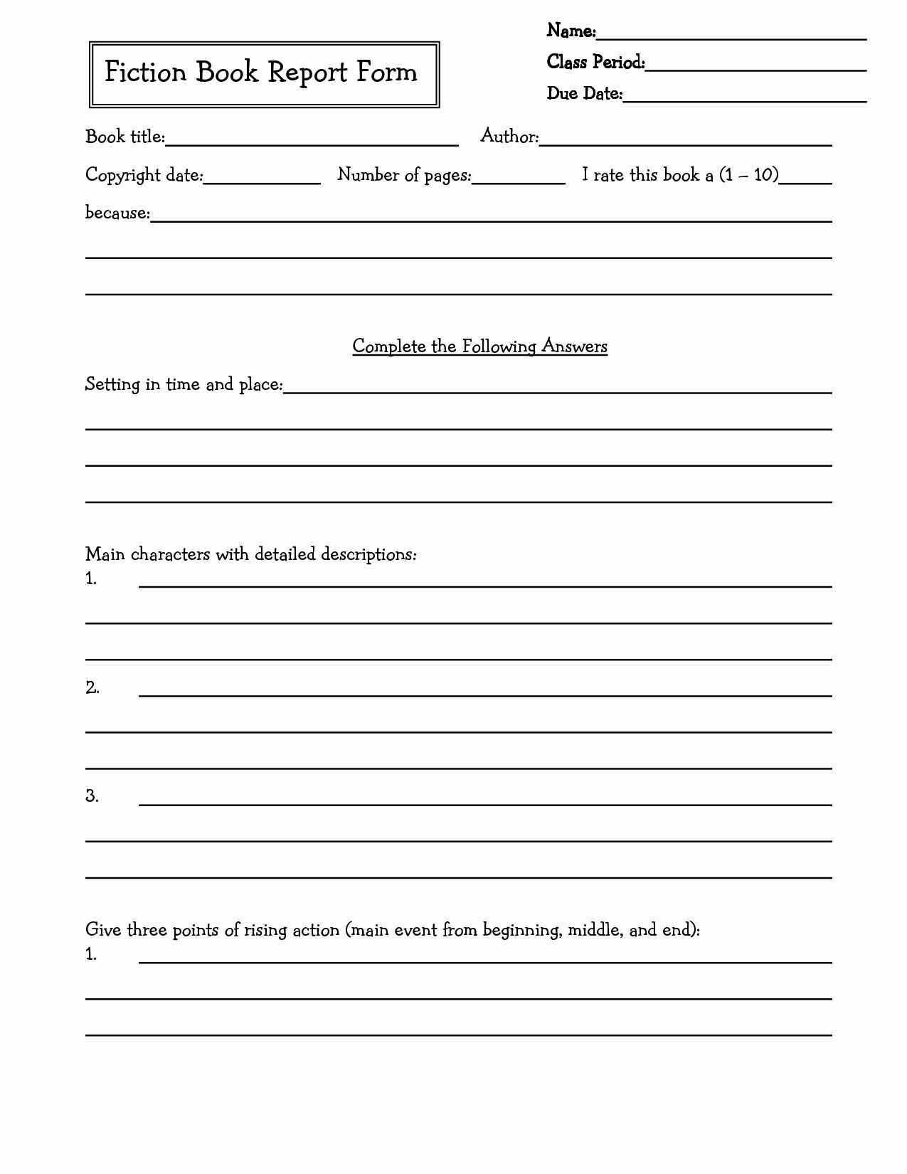 Book Report Templates For 4Th Grade  | Book Report Regarding High School Book Report Template