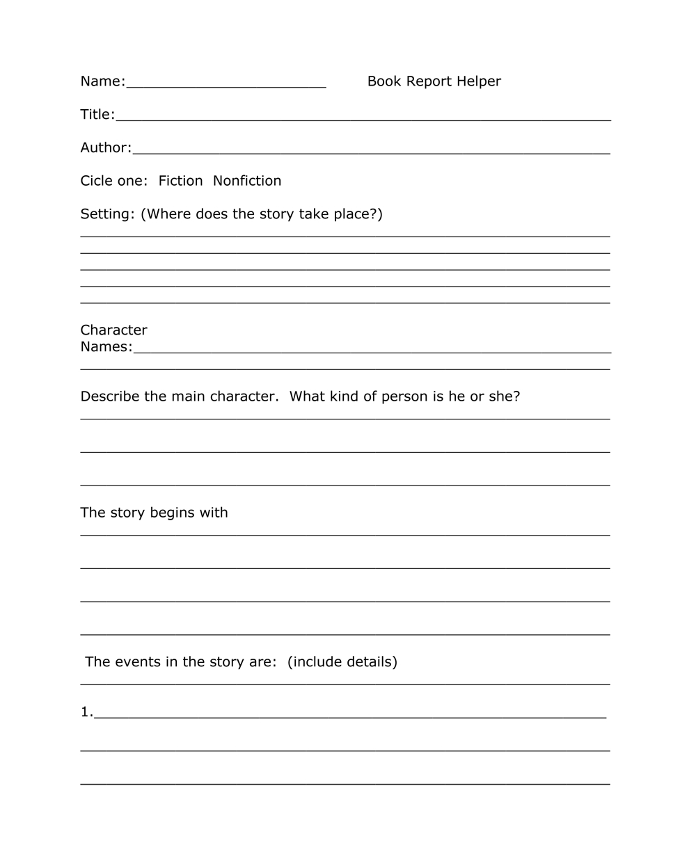 Book Report Templates From Custom Writing Service In One Page Book Report Template