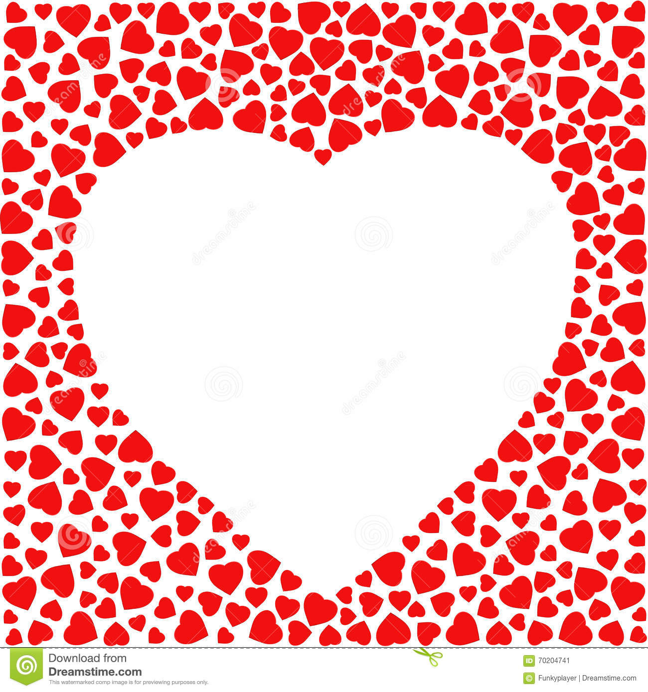Border With Red Hearts. Greeting Card Design Template Within Small Greeting Card Template