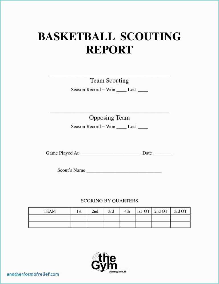 Basketball Scouting Report Template