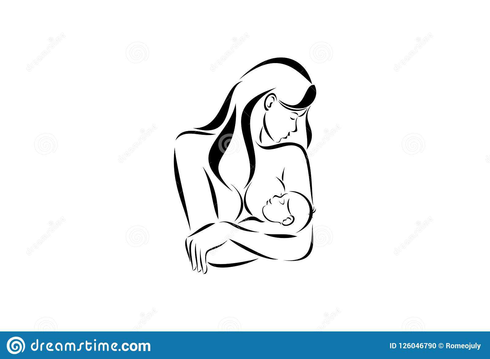 Breastfeeding Blank Sketch Template Stock Illustration Throughout Blank Model Sketch Template