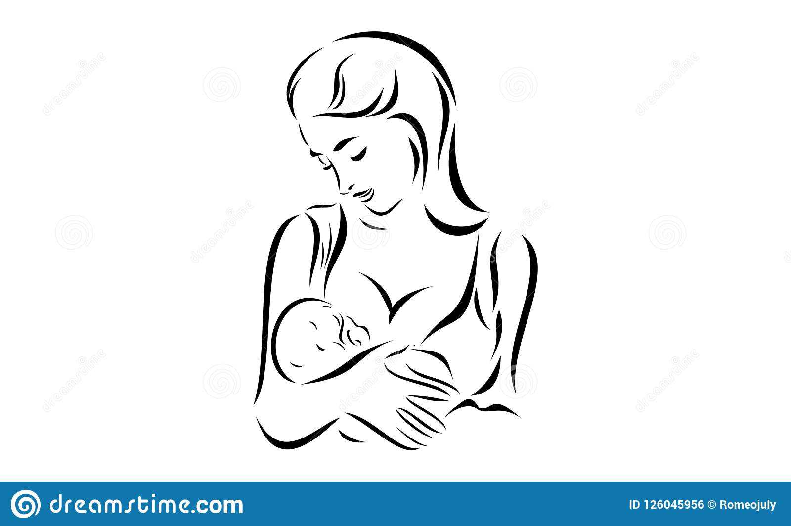 Breastfeeding Blank Sketch Template Stock Illustration With Blank Model Sketch Template