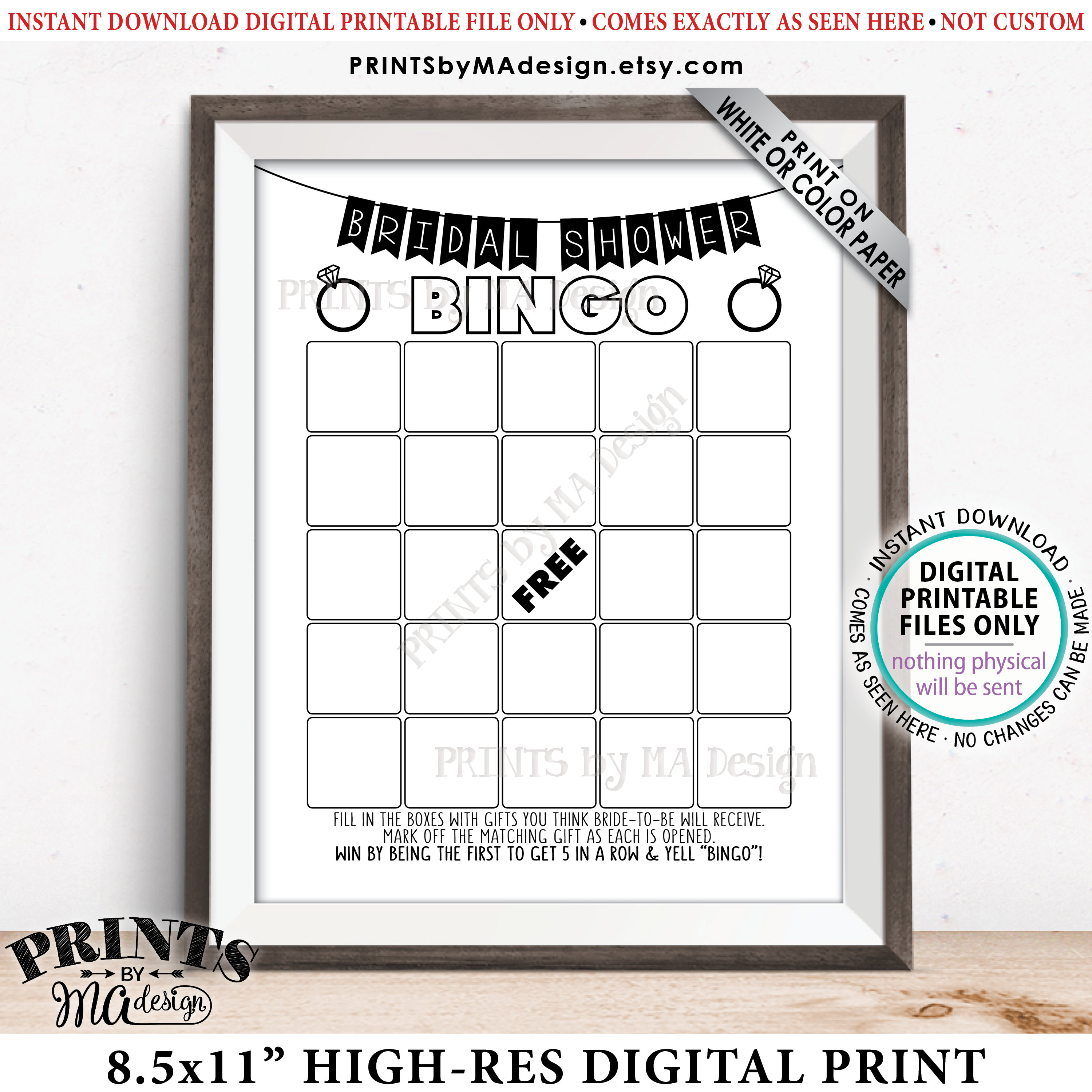 Bridal Shower Bingo Cards, Bridal Shower Bingo Printable Inside Blank Bridal Shower Bingo Template