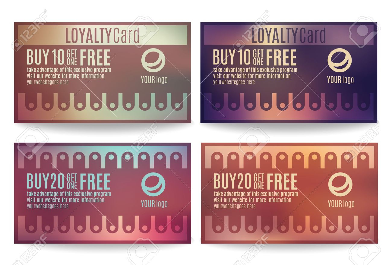Bright And Colorful Customer Loyalty Card Or Reward Card Templates With Regard To Customer Loyalty Card Template Free