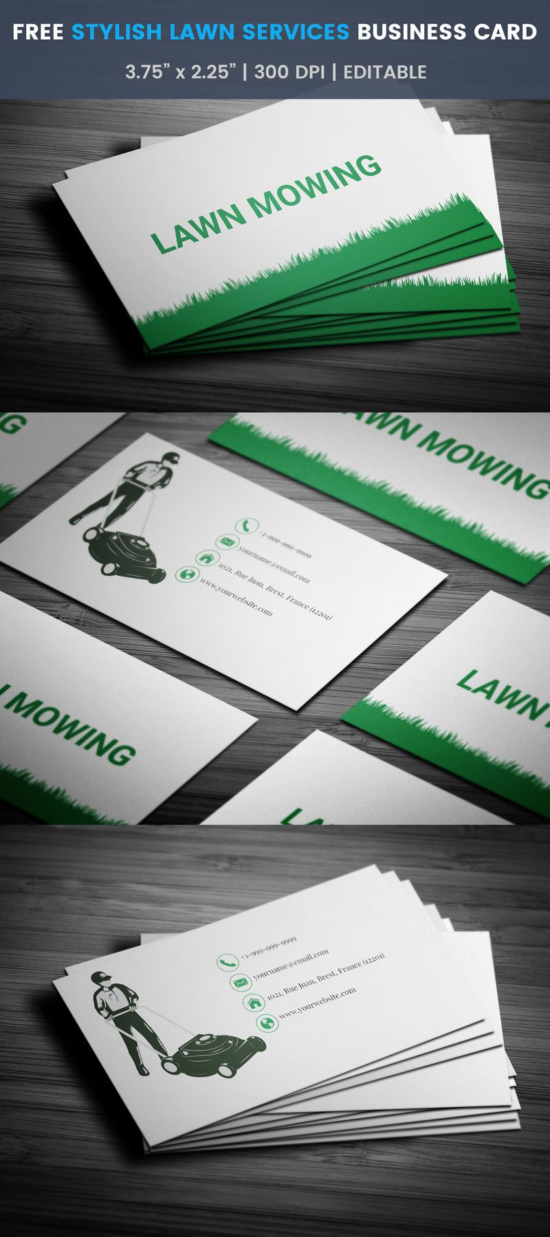 Brilliant Lawn Mowing Business Card  Full Preview | Free Regarding Lawn Care Business Cards Templates Free
