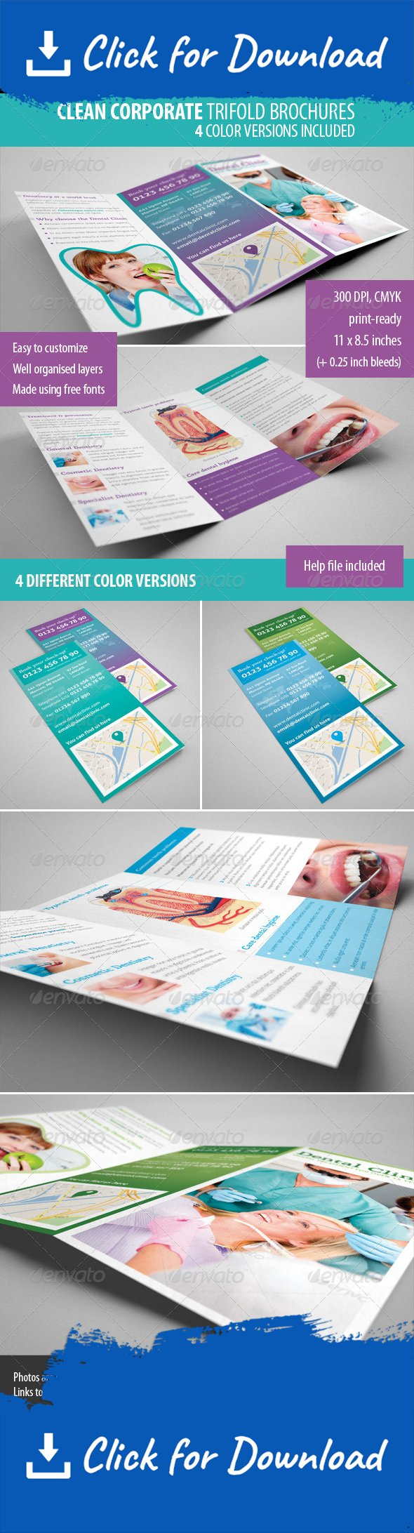 Brochure, Business, Clean, Clear, Clinic, Company, Corporate Pertaining To Medical Office Brochure Templates