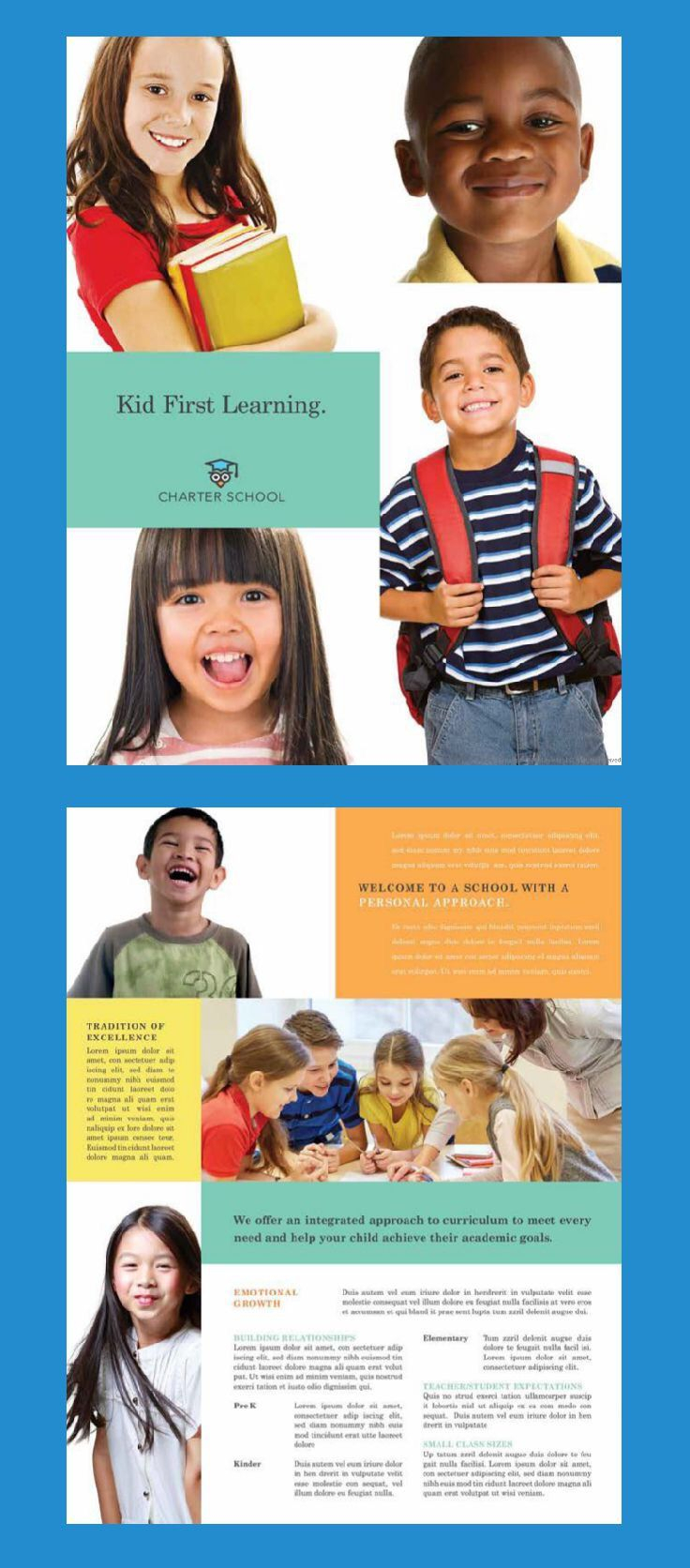 Brochure Design Template For A Primary School Or Charter With School Brochure Design Templates