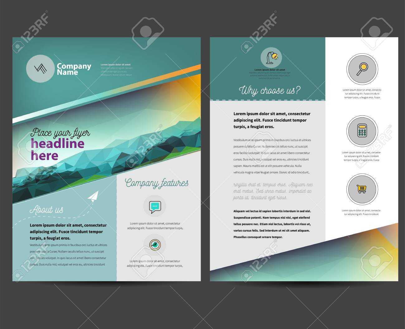 Brochure Or Flyer Design Template In Letter Size In Letter Size Brochure Template