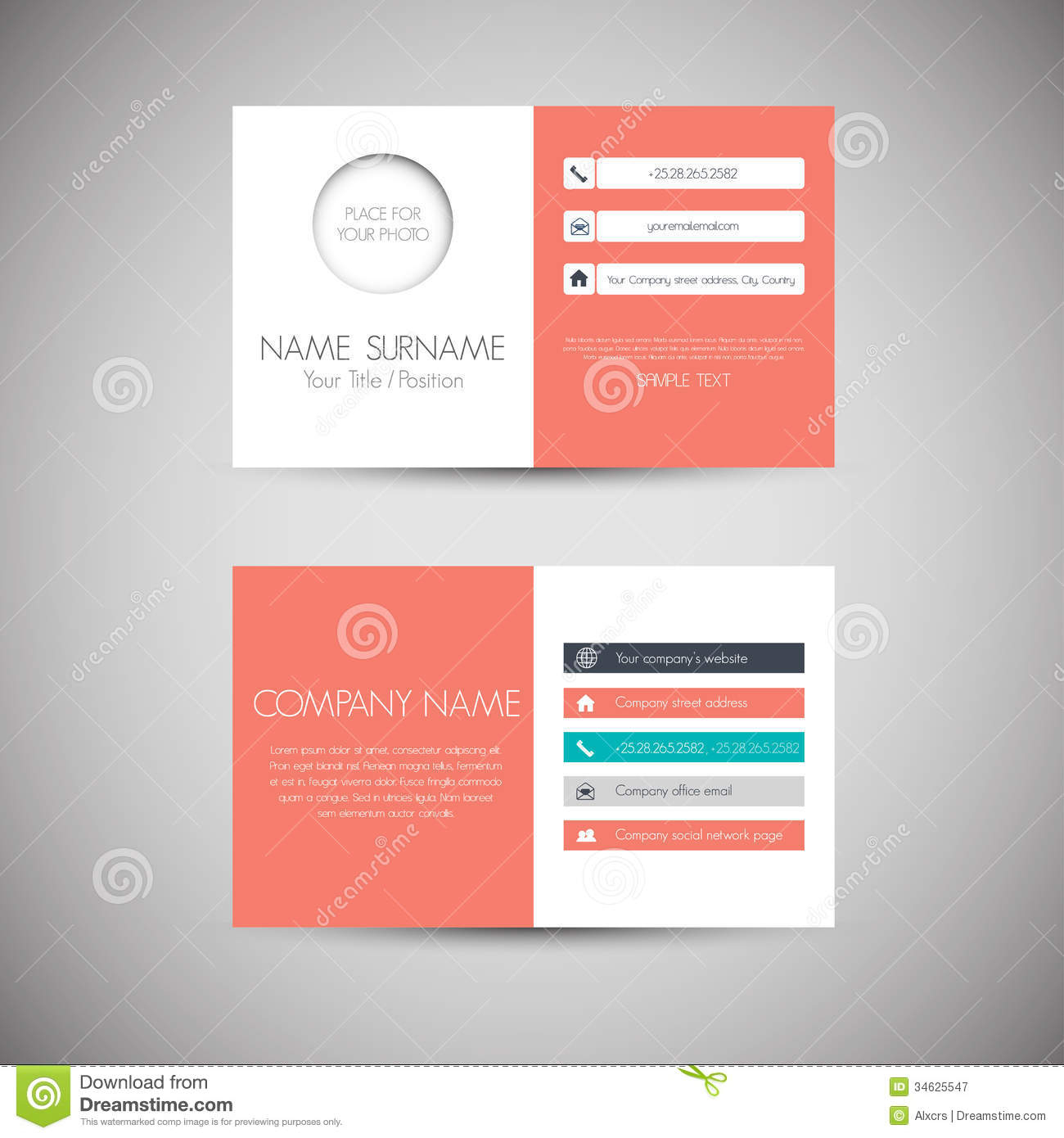 Business Card Stock Vector. Illustration Of Business – 34625547 Within Referral Card Template Free