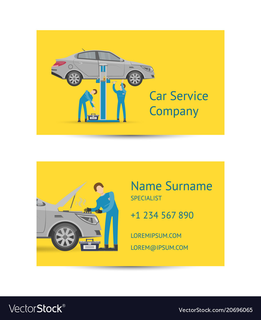 Business Card Template For Auto Service For Automotive Business Card Templates