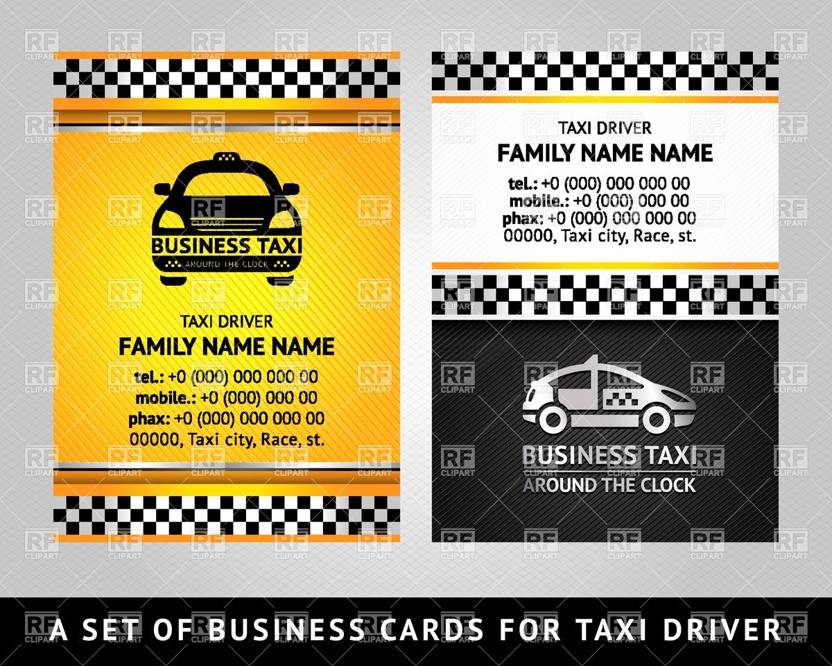 Business Card Template For Taxi Service Stock Vector Image Within Transport Business Cards Templates Free
