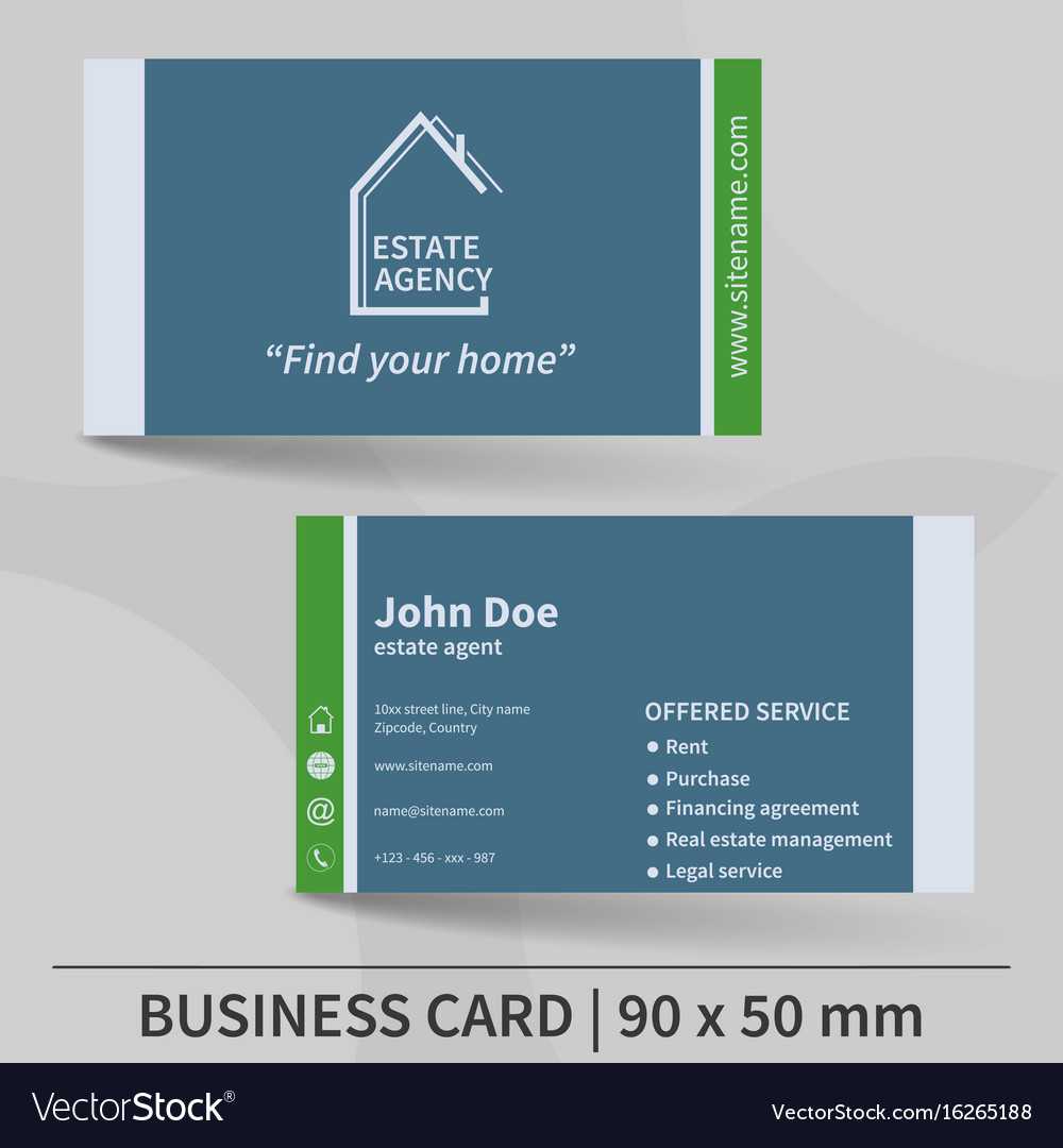 Business Card Template Real Estate Agency Design With Real Estate Agent Business Card Template