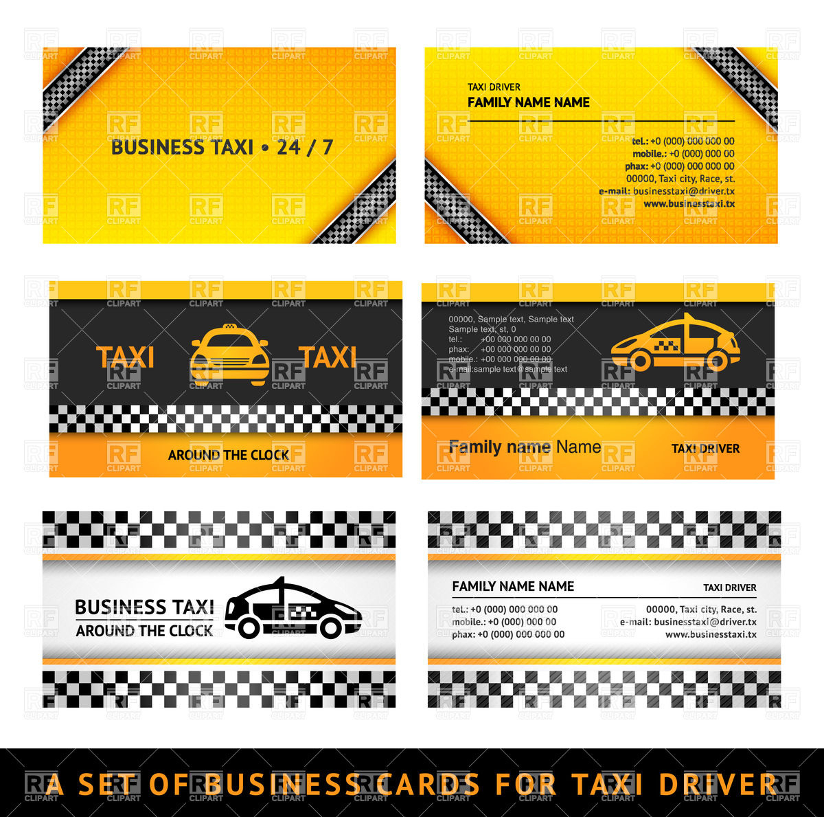 Business Card Templates For Taxi Service Stock Vector Image Pertaining To Transport Business Cards Templates Free