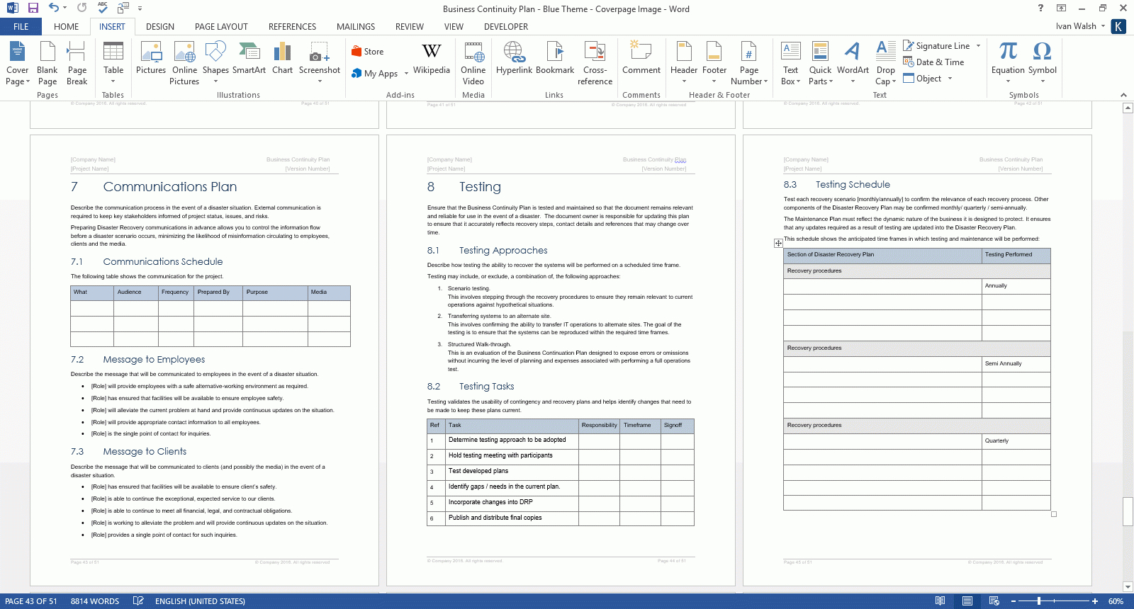 Business Continuity Plan Template (Ms Word/excel With Regard To Dr Test Report Template