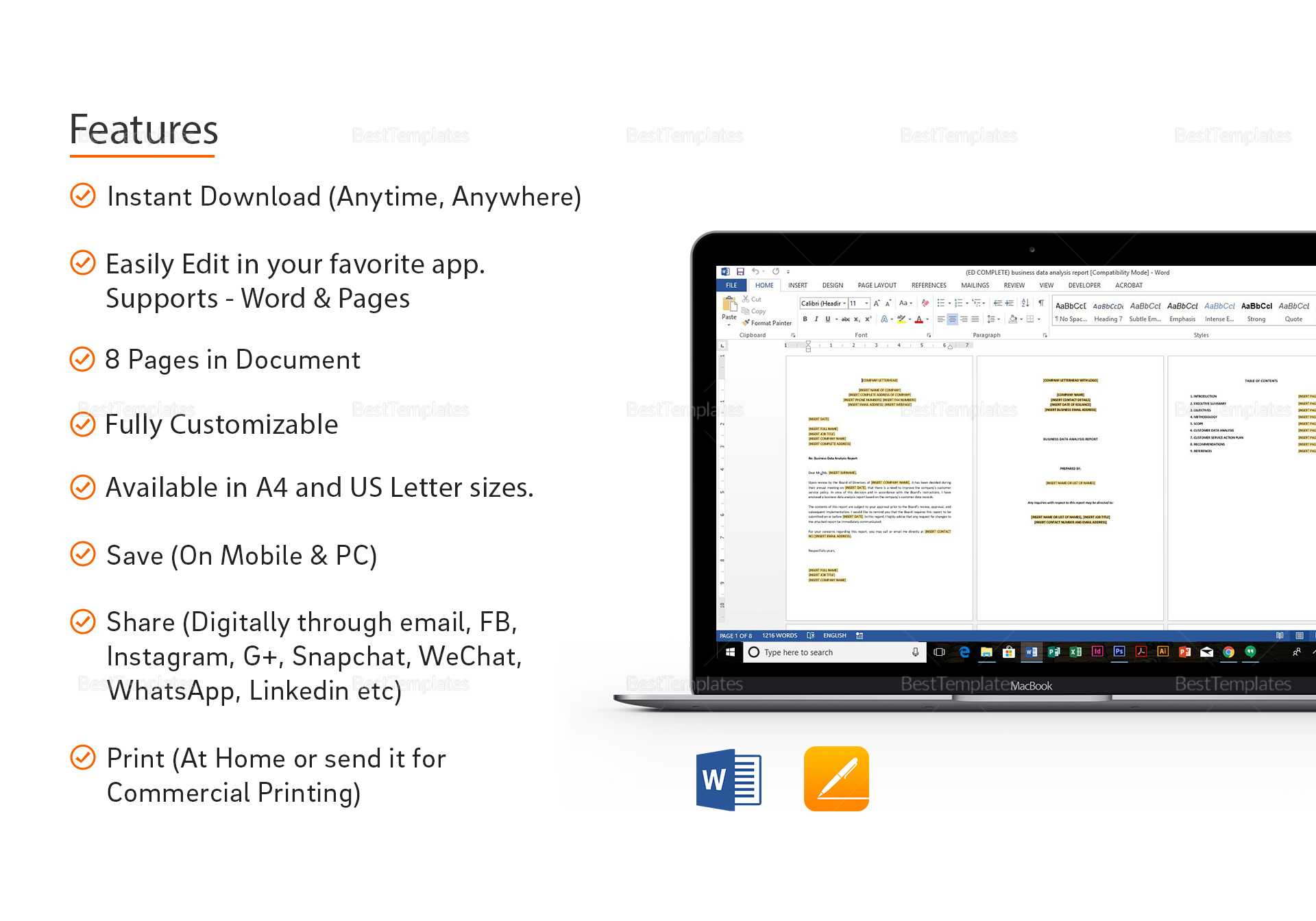 Business Data Analysis Report Template In Business Analyst Report Template