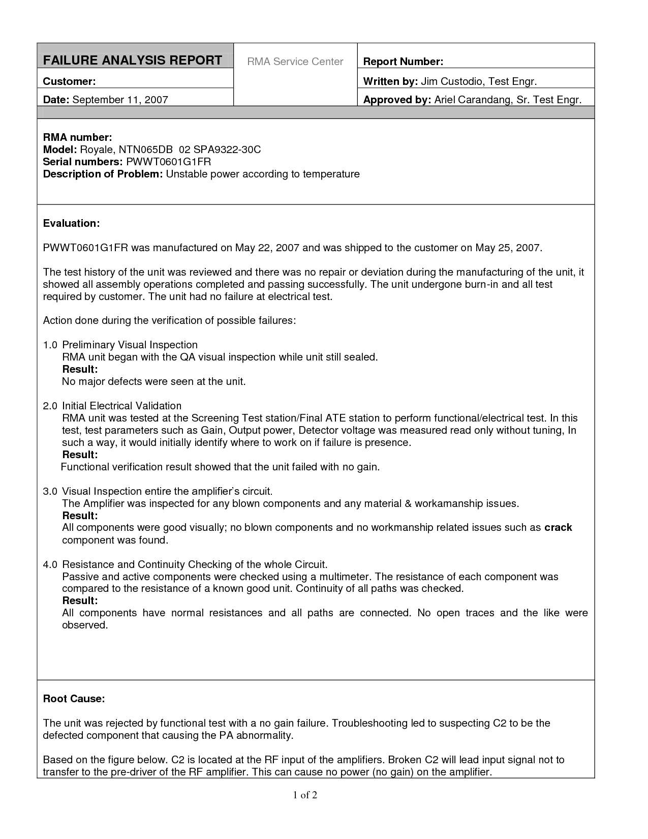 Business Impact Analysis Template – Caquetapositivo For Rma Report Template
