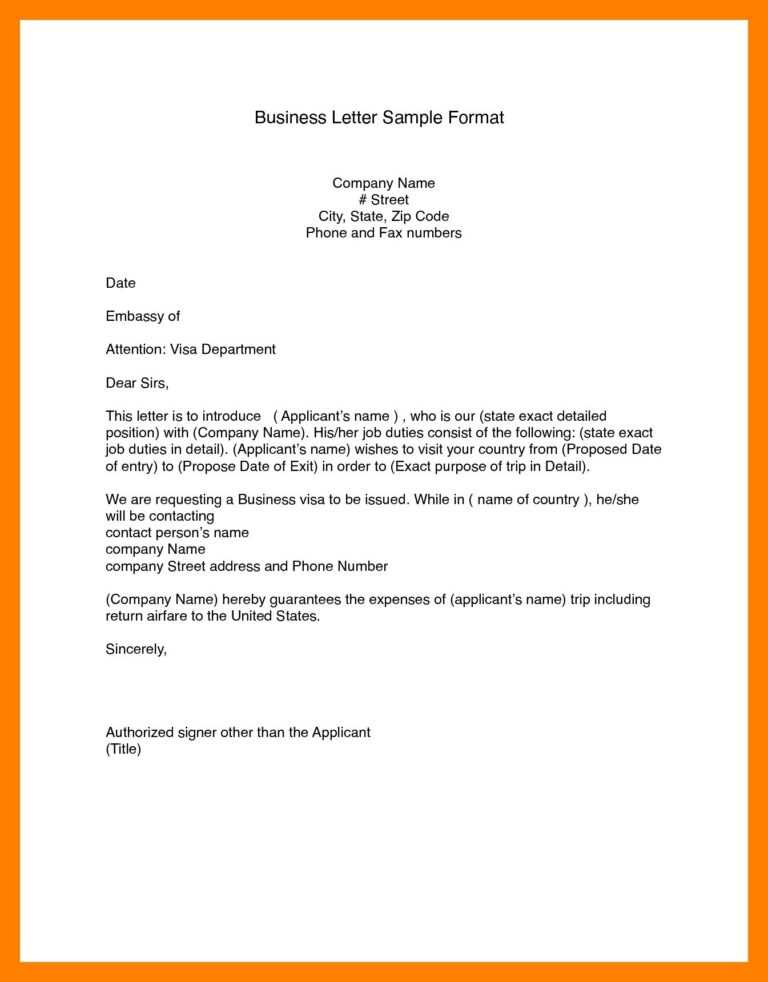Modified Block Letter Template Word
