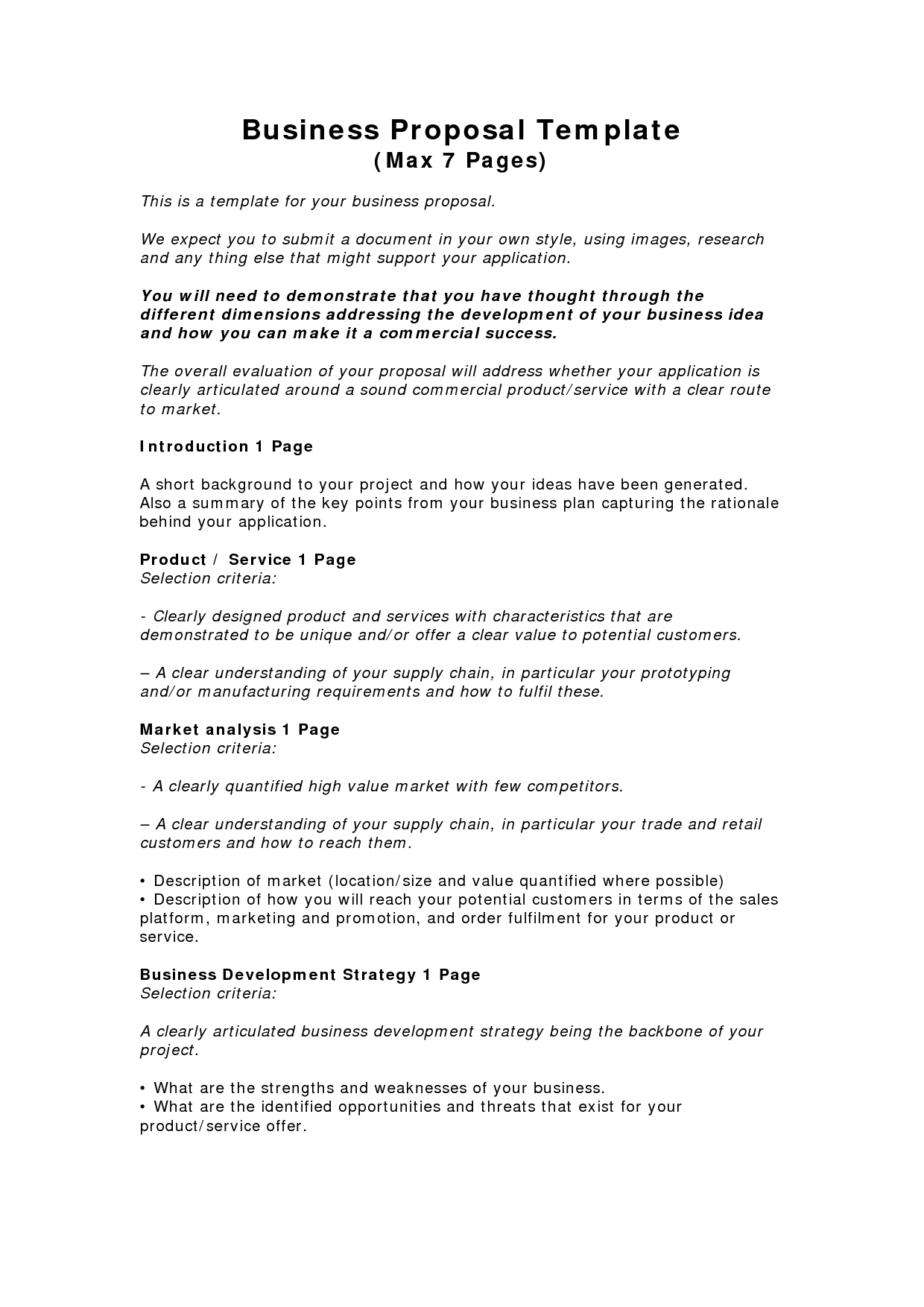 Business Proposal Templates Examples | Business Proposal For Free Business Proposal Template Ms Word