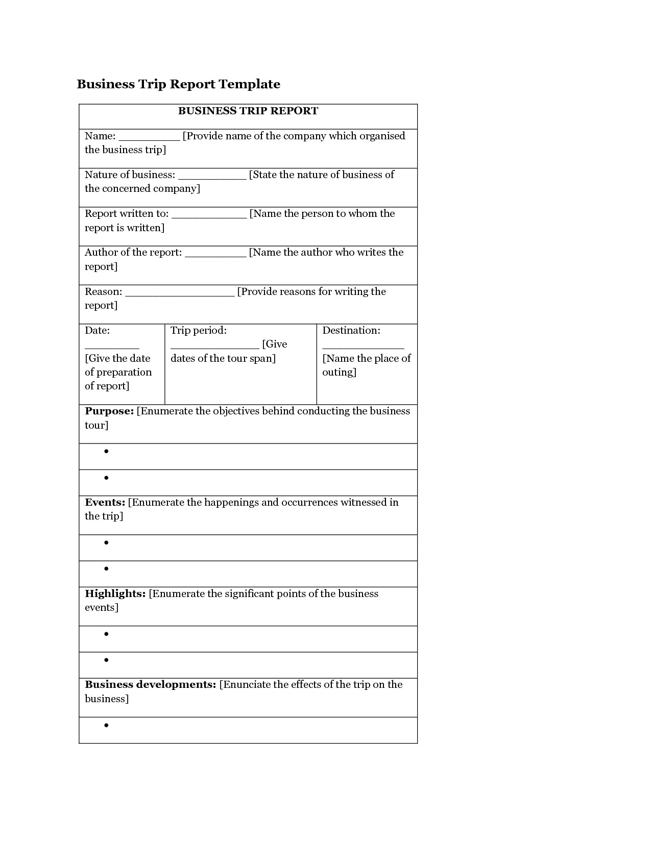 Business Trip Report Template Awesome 25 Sample Trip Reports For Business Trip Report Template Pdf