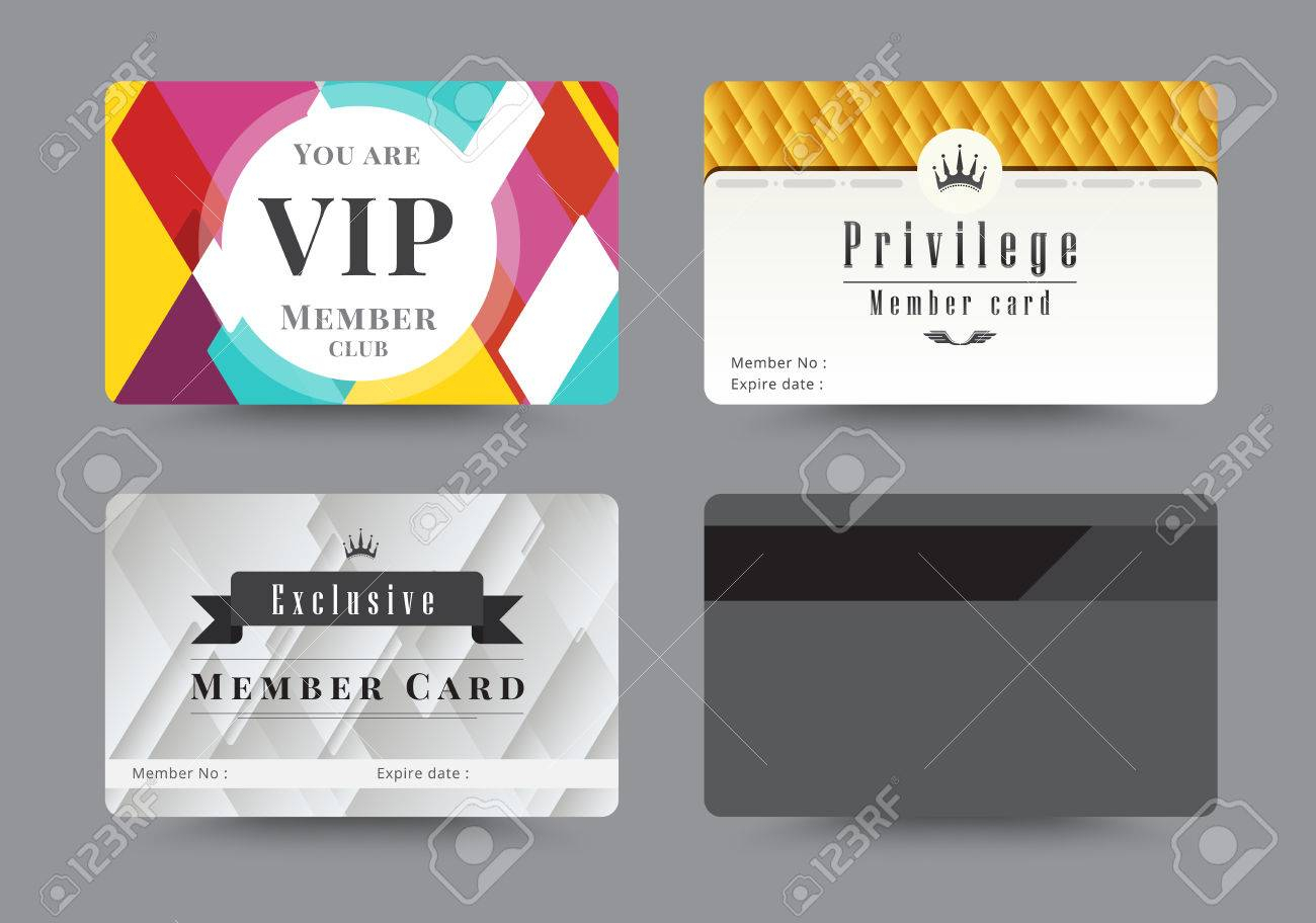 Business Vip Member Cards Design Template. Vector Illustration. Regarding Template For Membership Cards