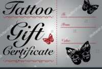 Butterfly Skull Tattoo Gift Card Gift Stock Vector (Royalty inside Tattoo Gift Certificate Template