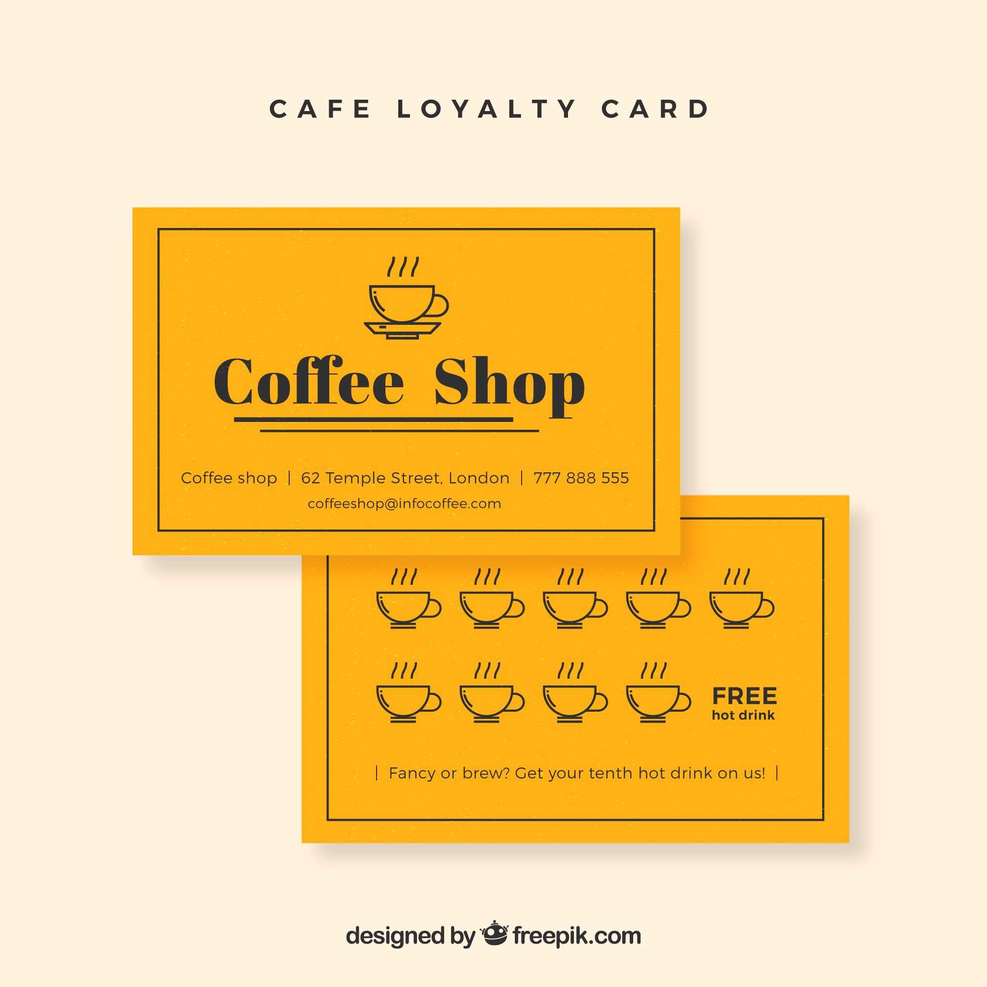 Cafe Loyalty Card | Business Cards | Loyalty Card Design Throughout Loyalty Card Design Template