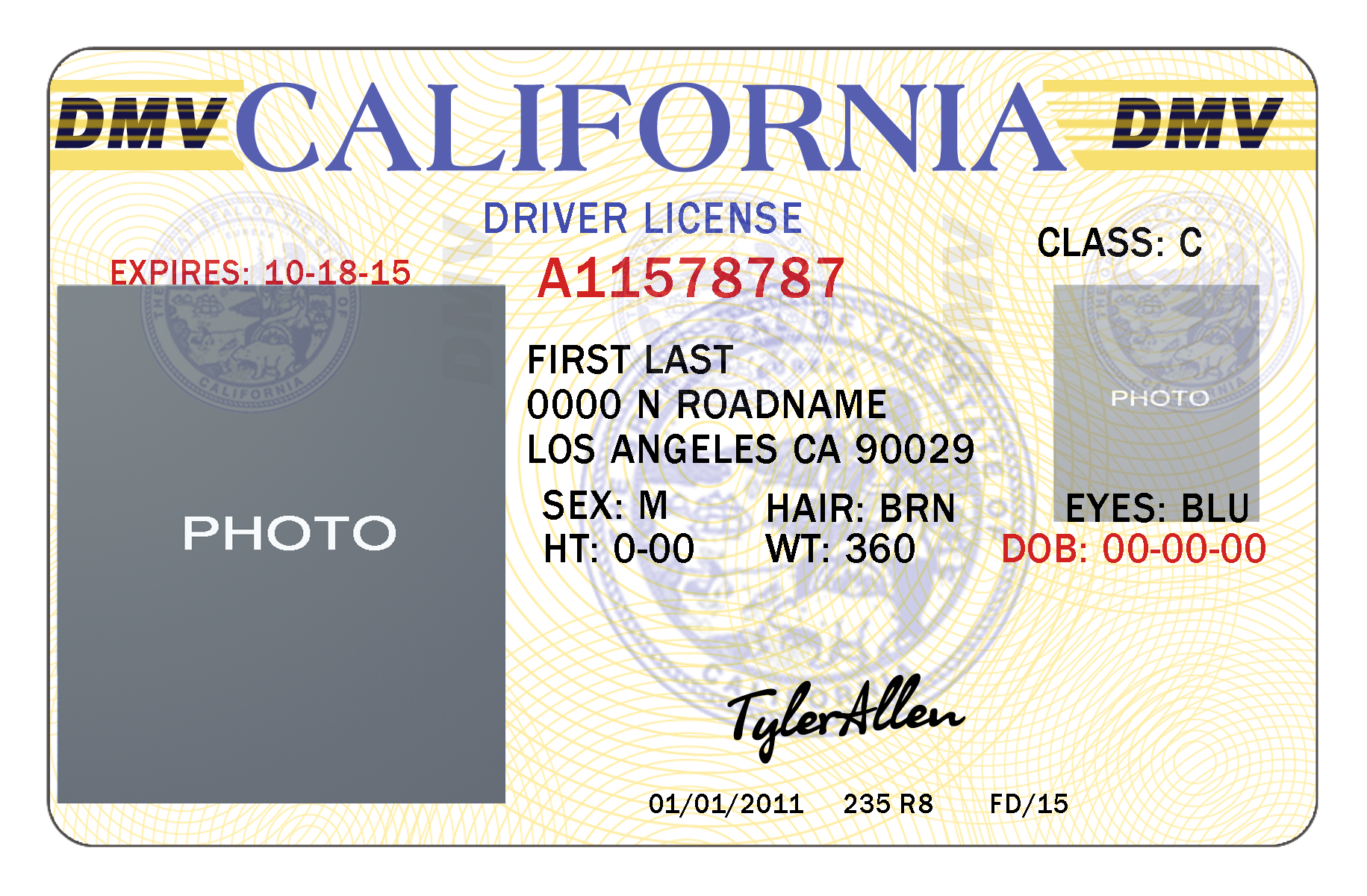 California Drivers License Template | California In 2019 With Regard To Blank Drivers License Template