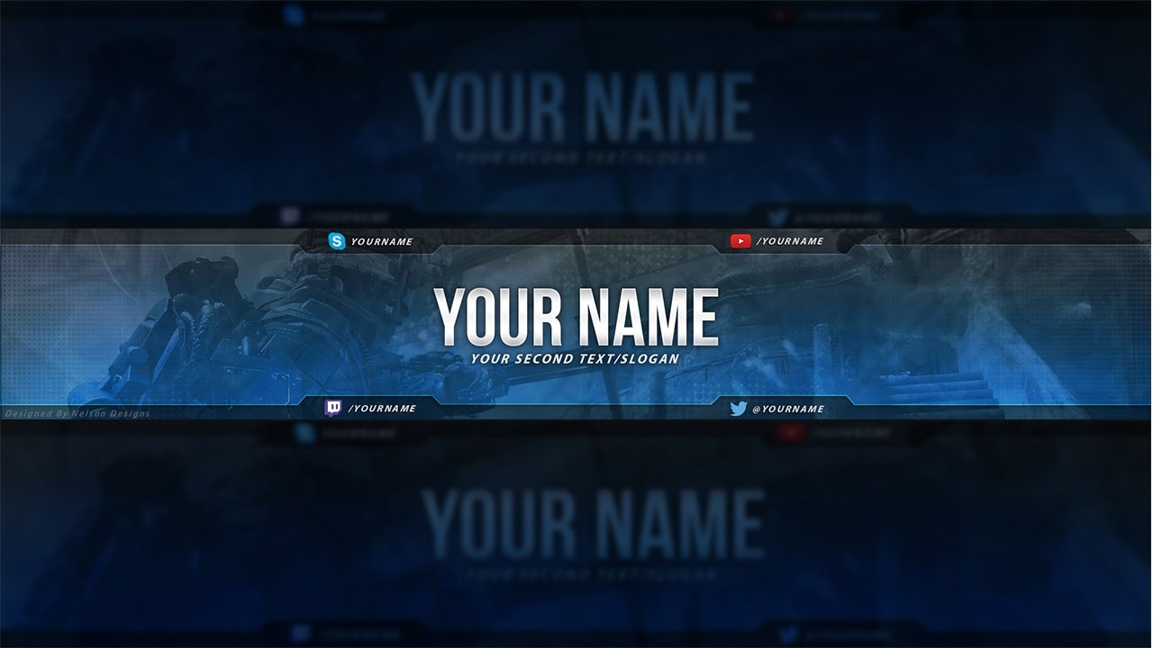 Call Of Duty Youtube Banner Template – Free Download (Psd) Pertaining To Youtube Banners Template