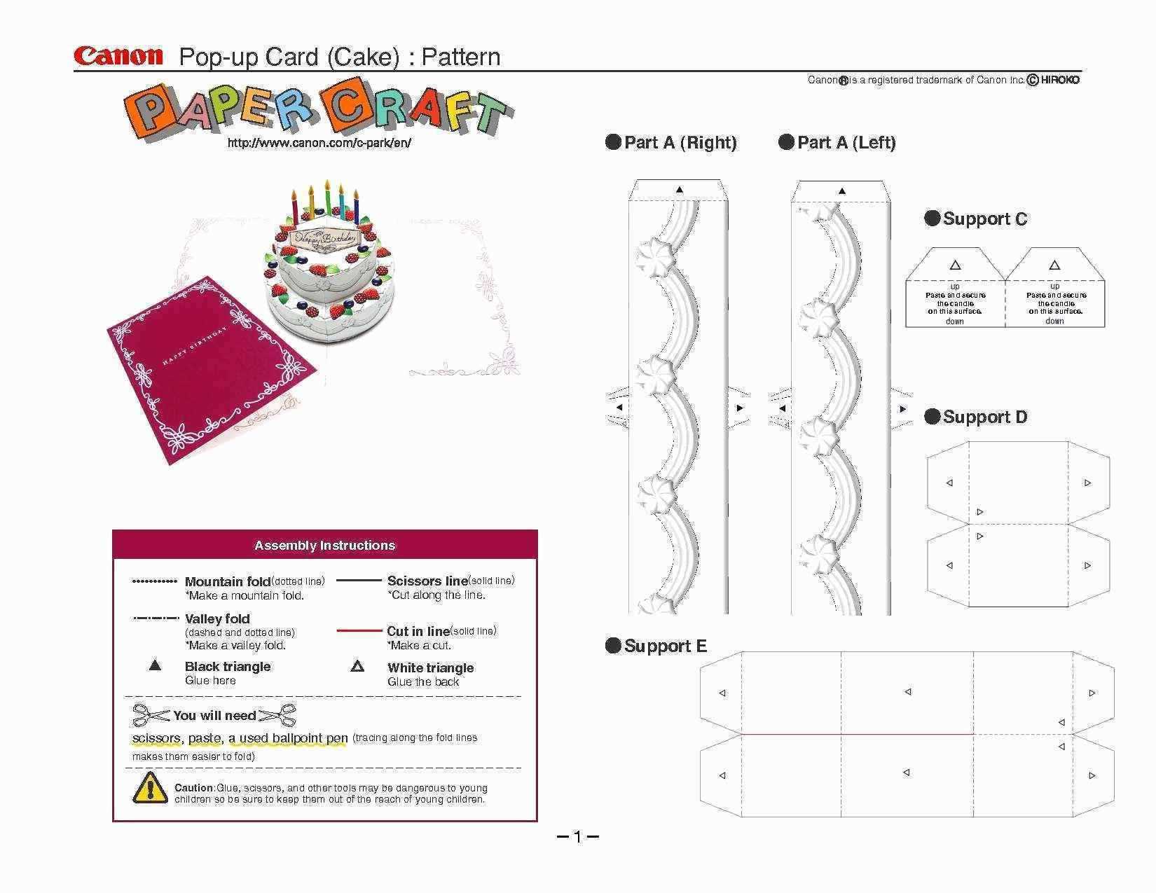 Canon Papercraft Pop Up Card Box Template Unique Pop Up Card With Regard To Pop Up Card Box Template