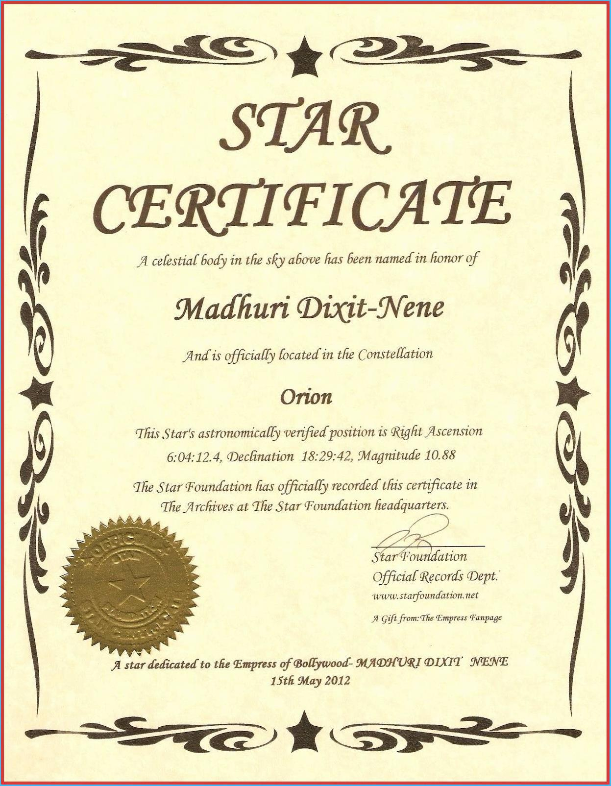 Captivating Star Naming Certificate Template To Make Free Throughout Star Certificate Templates Free