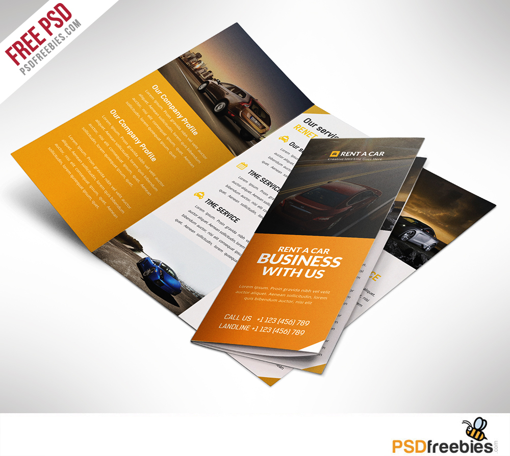 Car Dealer And Services Trifold Brochure Free Psd Inside 3 Fold Brochure Template Psd Free Download