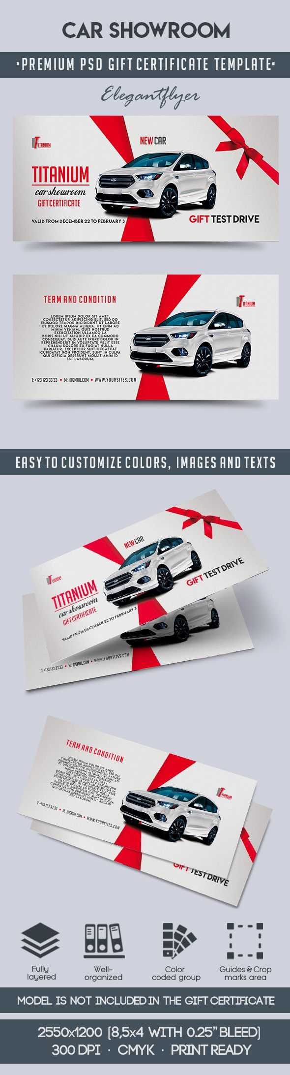 Car Showroom – Premium Gift Certificate Psd Template Throughout Automotive Gift Certificate Template