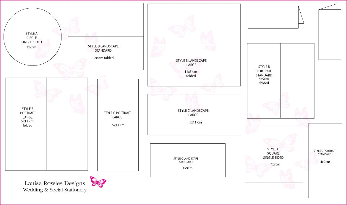 Card Dimensions | Place Cards Sizes & Layouts » Louise Throughout Place Card Size Template