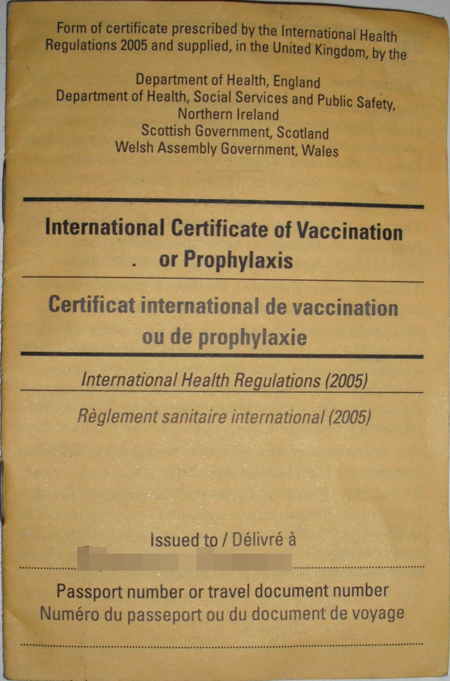 Carte Jaune – Wikipedia With Regard To Certificate Of Vaccination Template