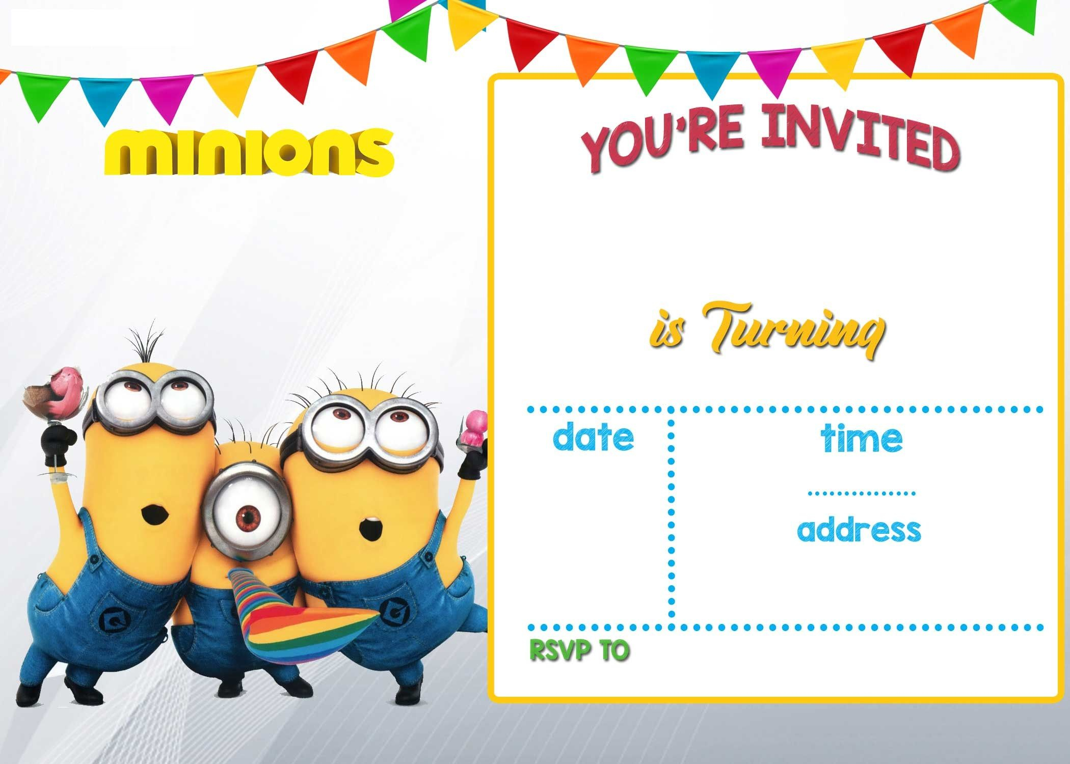 Cartoon Invitation Ppt Template | Printable Templates | Free Regarding Minion Card Template
