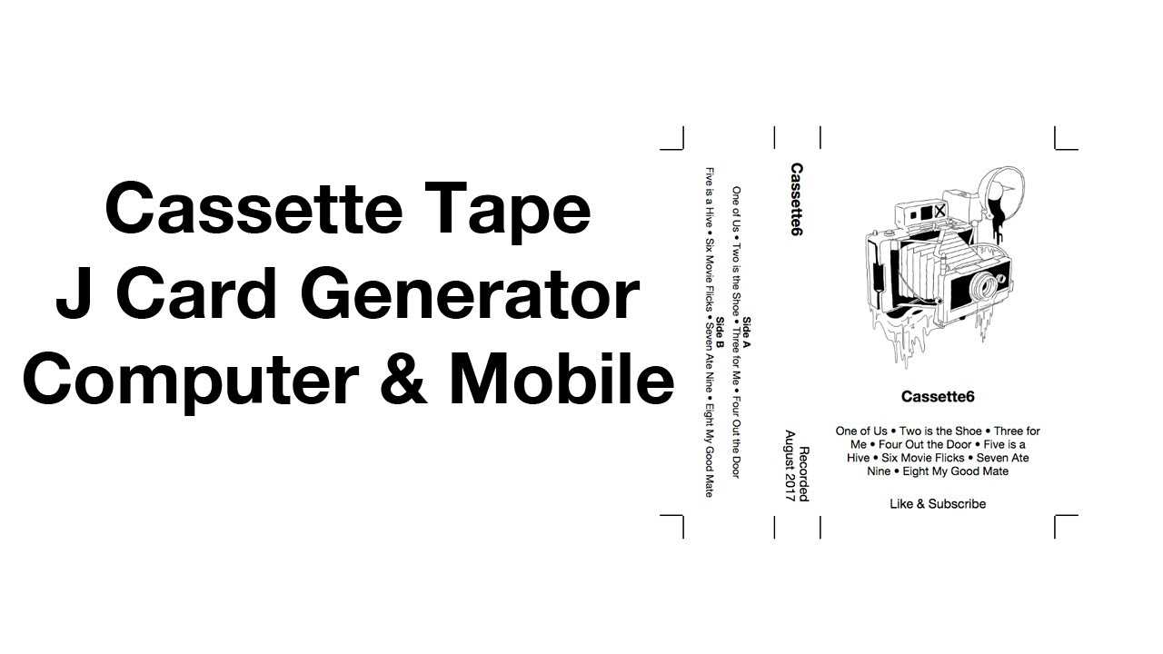 Cassette Tape J Card Template Generator Easy Mixtape Maker With Cassette J Card Template