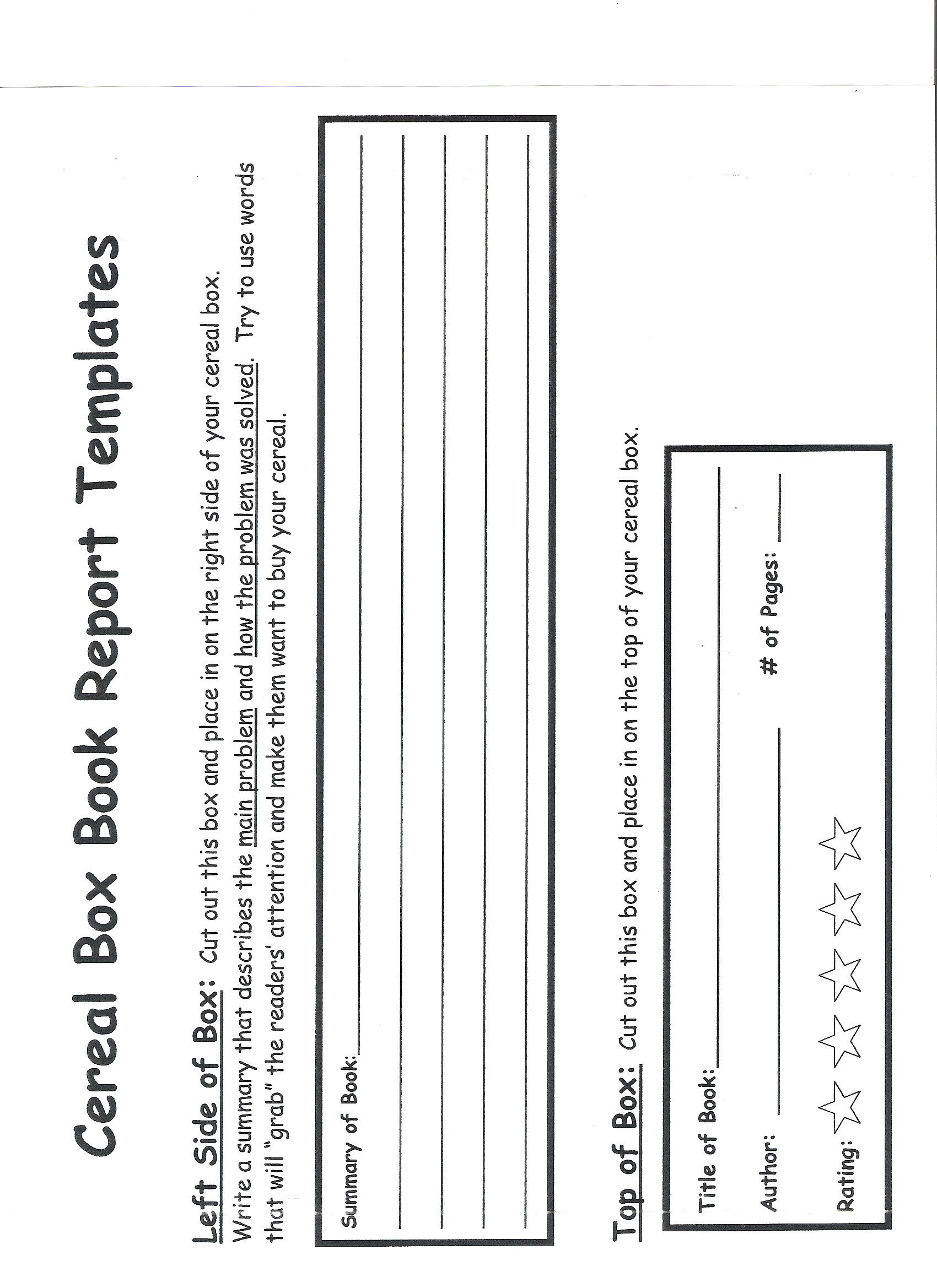 Cereal Box Book Report | 5Th Grade | Book Report Templates Within Cereal Box Book Report Template