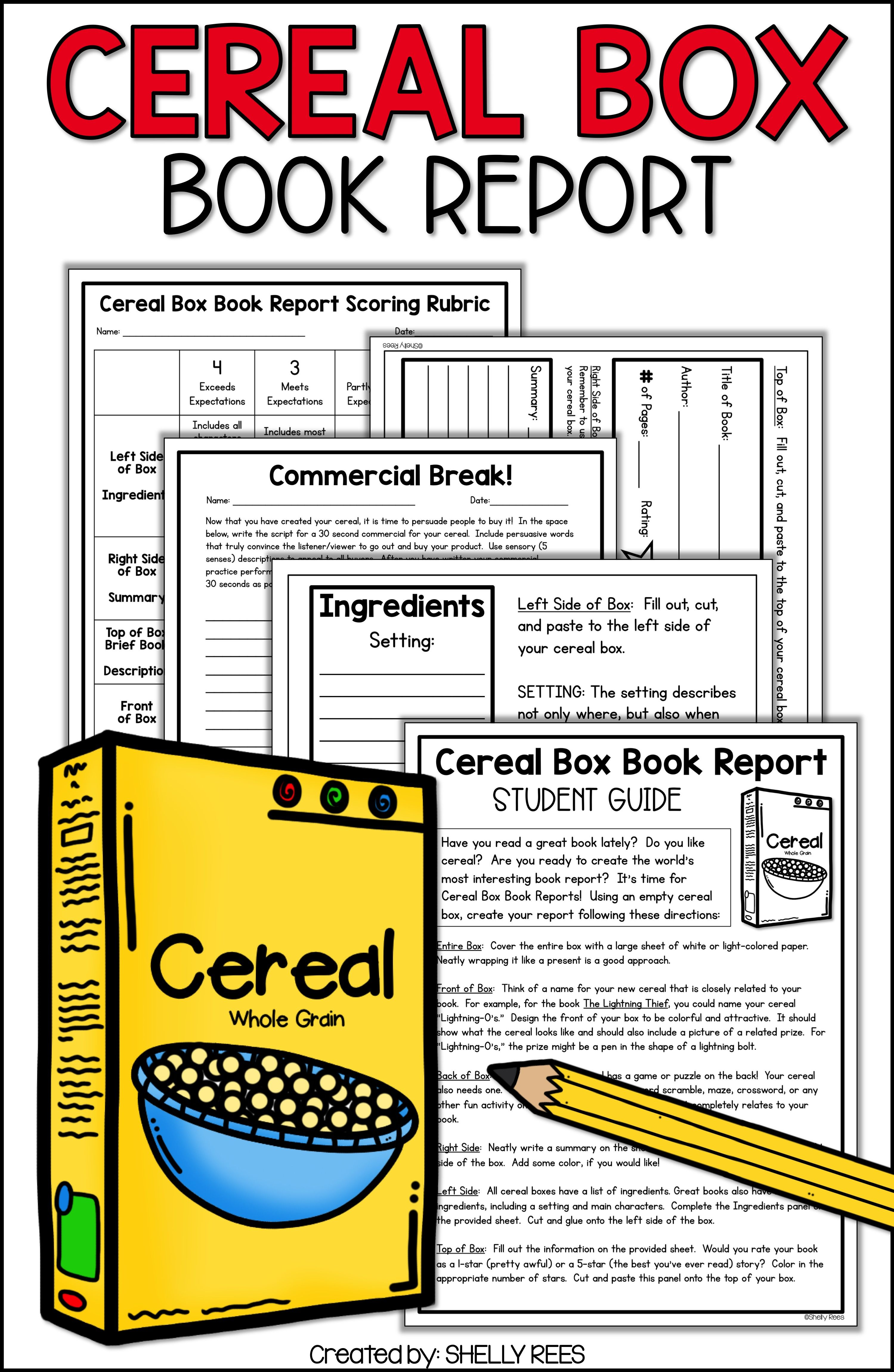 Cereal Box Book Report Kit | Shelly Rees Teaching Resources Intended For Cereal Box Book Report Template
