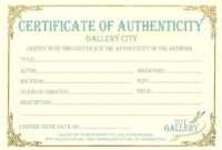 Certificate Authenticity Template Art Authenticity throughout Certificate Of Authenticity Template
