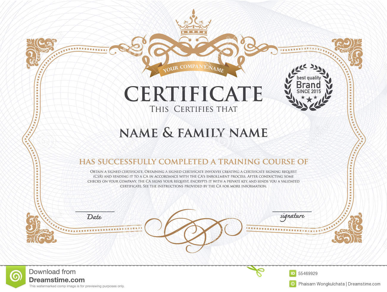 Certificate Design Template. Stock Vector – Illustration Of With Award Certificate Design Template