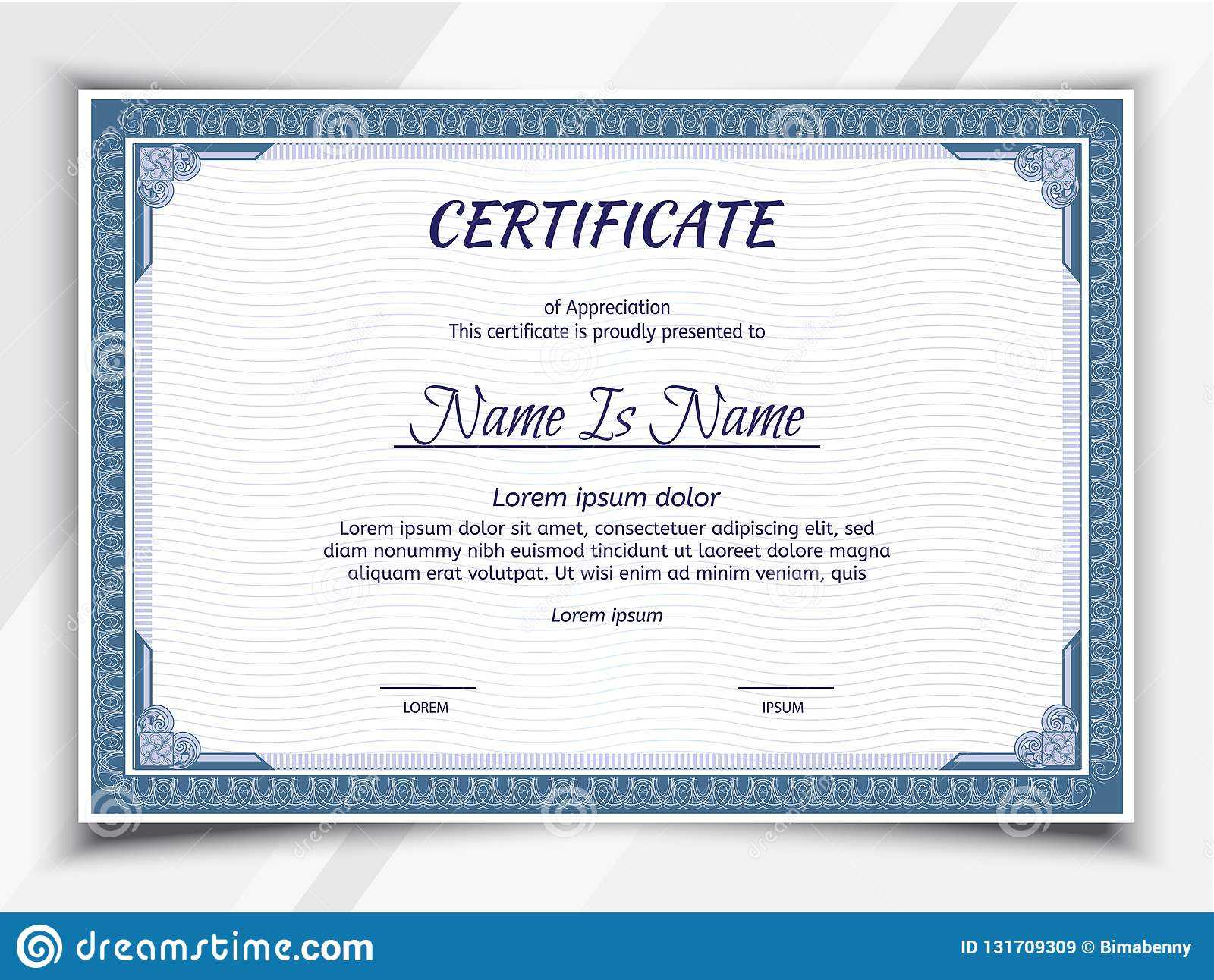 Certificate Landscape Template Stock Vector – Illustration Regarding Landscape Certificate Templates